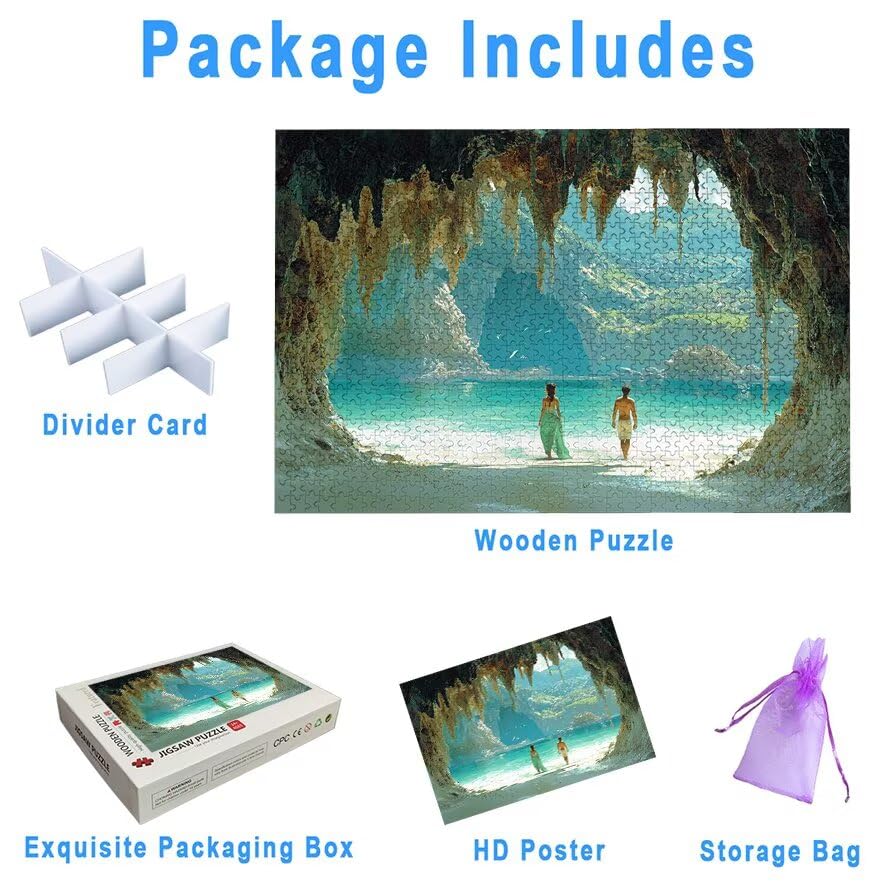 Puzzle 1000 Piezas Paisajes para Adultos, Puzzle Playa de Madera con Caja Regalo para Adultos, Rompecabezas Desafiante para Toda la Familia, Rompecabezas para Regalo Mujer, Home Decoration, -6561