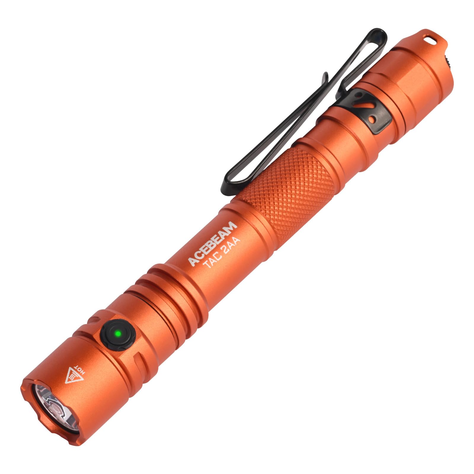 TAC 2AA EDC Tactical Dual Modes Torch Rechargeable, 1600 High Lumens, Dual Switch Pocket LED, Super Bright Small Torch for Emergency, Camping, Home