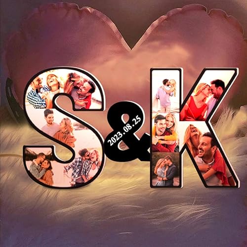 Lámpara de collage de fotos con letras, luces personalizadas para collage de fotos, luz de imagen de letra, marcos de collage de fotos, regalos para