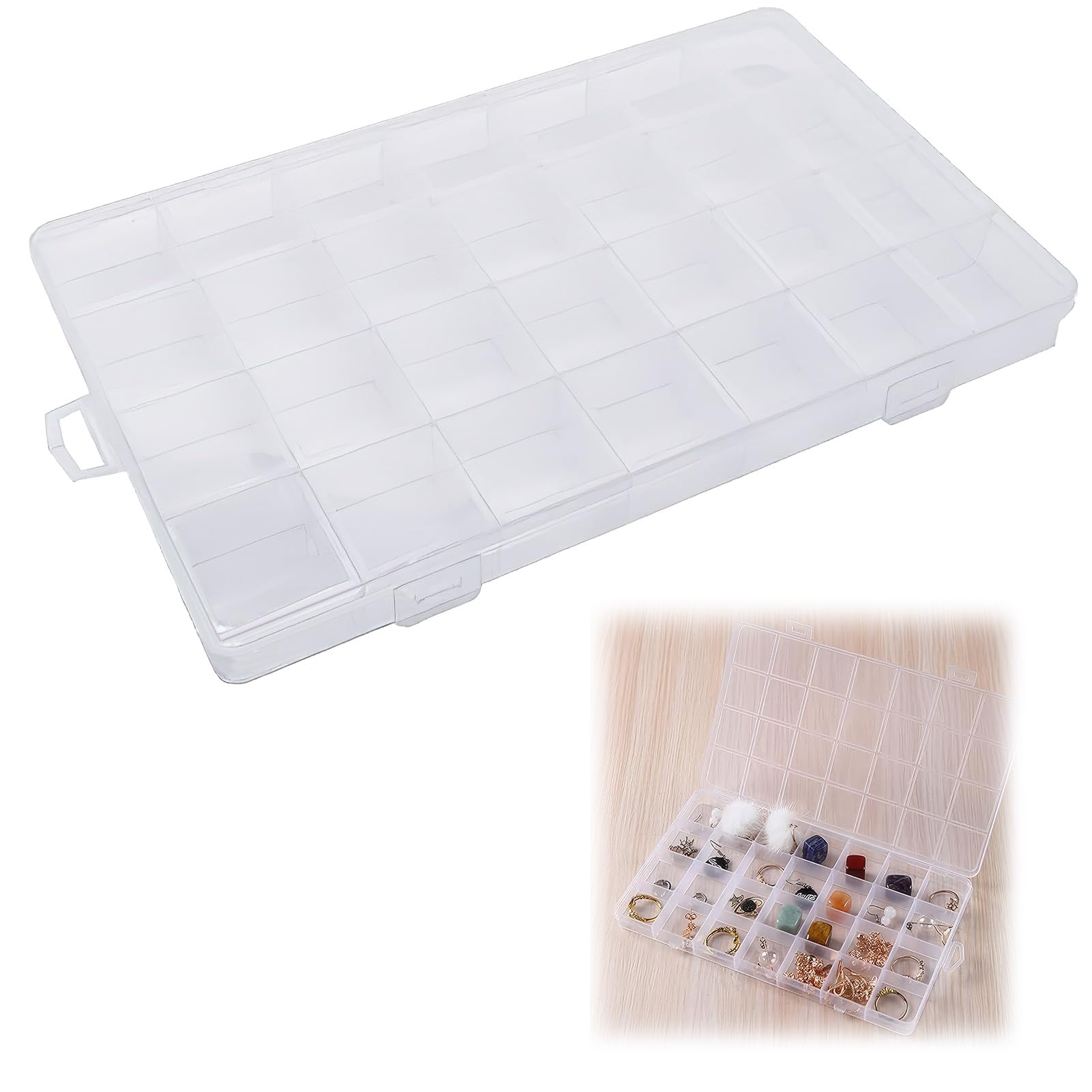 Boîte Rangement Plastique Petite Boite 28 Compartimentée Transparente