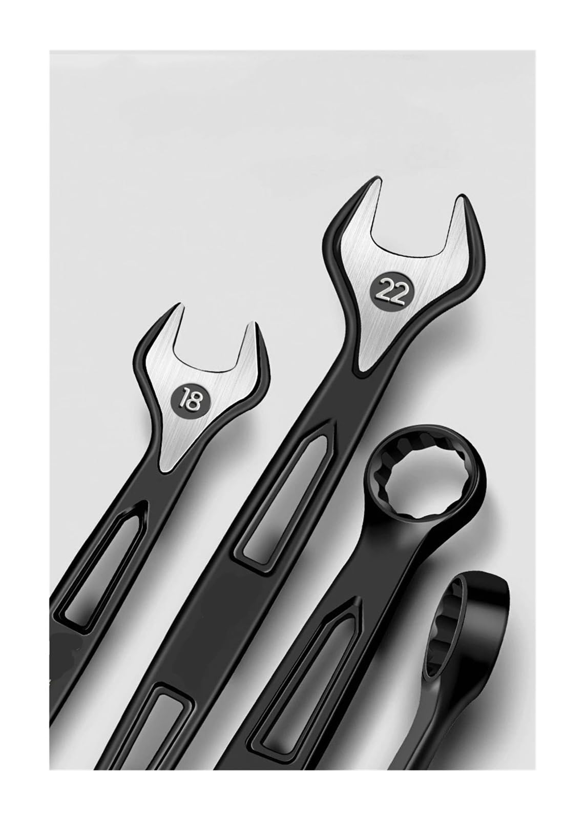 Genérico Llave combinada de trinquete de doble uso de 6-24 mm | Diseño de extremo de anillo y doble apertura, amplio rango de 6 a 24 mm, for apretar y retirar tuercas