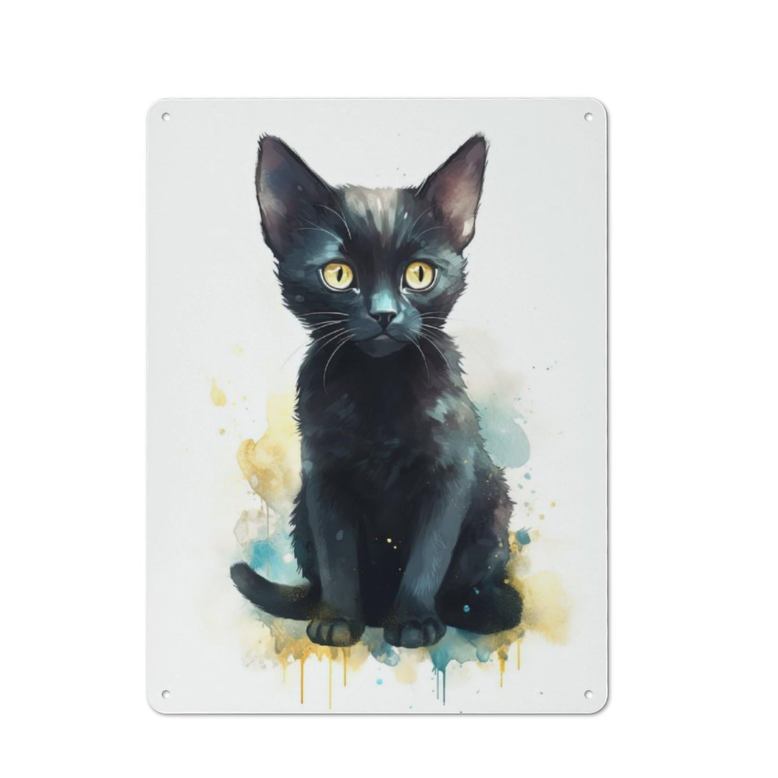 Junmoney Watercolor Bombay Cat Baby Tin Wall Plaque 40X30cm With For Bar Or Restaurant, Autumn Wall Decor For Hospitality Decor Collectors