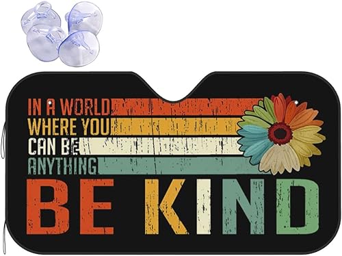 World Where Anything Kind - Parasol frontal plegable para automóvil, bloquea los rayos UV, mantiene tu vehículo fresco