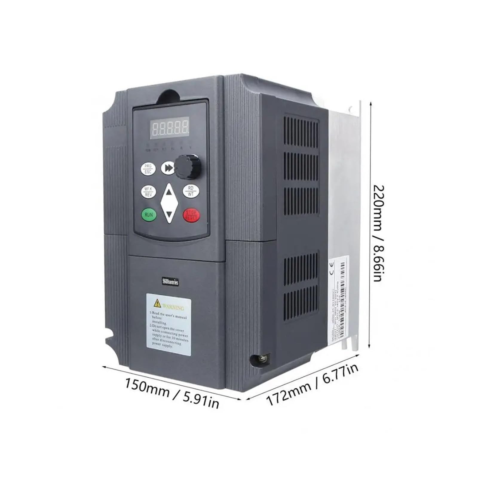 convertisseur de fréquence Onduleur VFD 11KW 220V/380V AC Variateur de fréquence Entrée monophasée Sortie triphasée 220V/380V for Moteur AC(11kw 15HP,3ph380V-3ph380v)