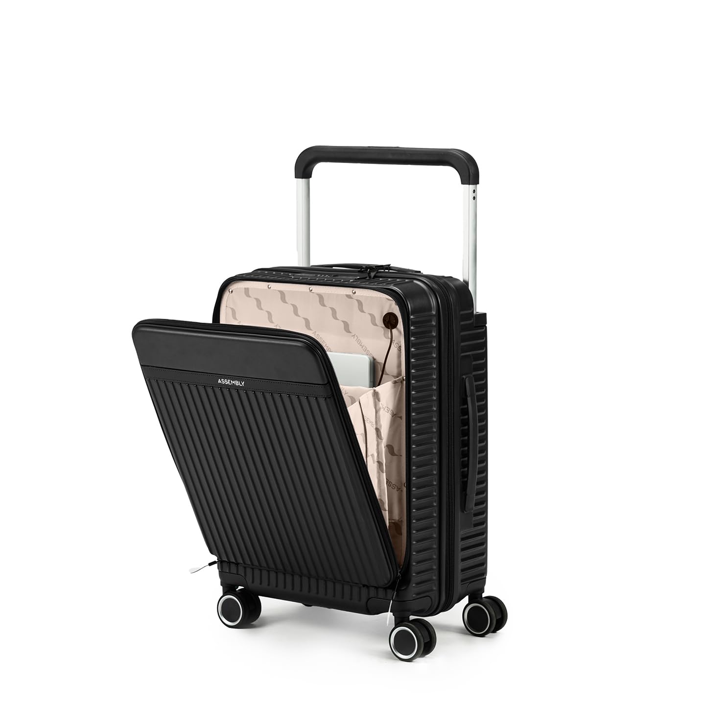 Equipaje duro de montaje | Bolsa de carrito de asa ancha de alta calidad con bloqueo TSA integrado y ruedas sin ruido, negro, Cabin 20 Inches, Equipaje