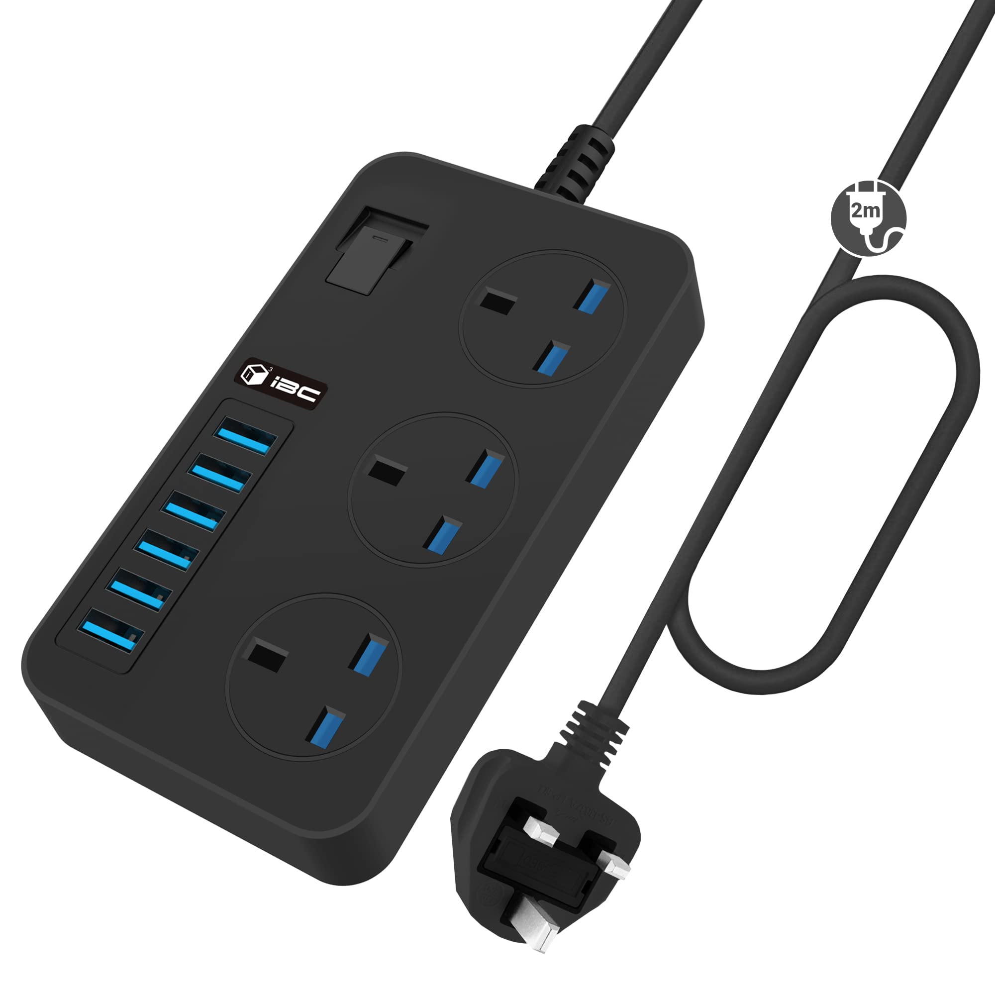Buy iBlockCube® Extension Lead with 6 USB Ports (3.1A), Surge Protected