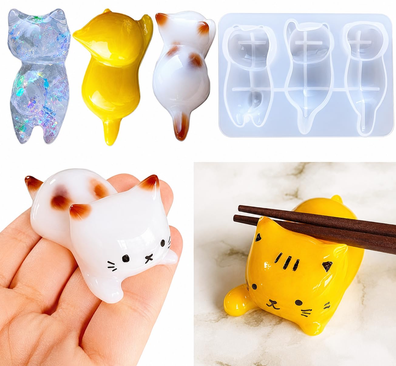 Amazon.co.jp: Evergarden ねこ 箸置き シリコンモールド レジン ネコ