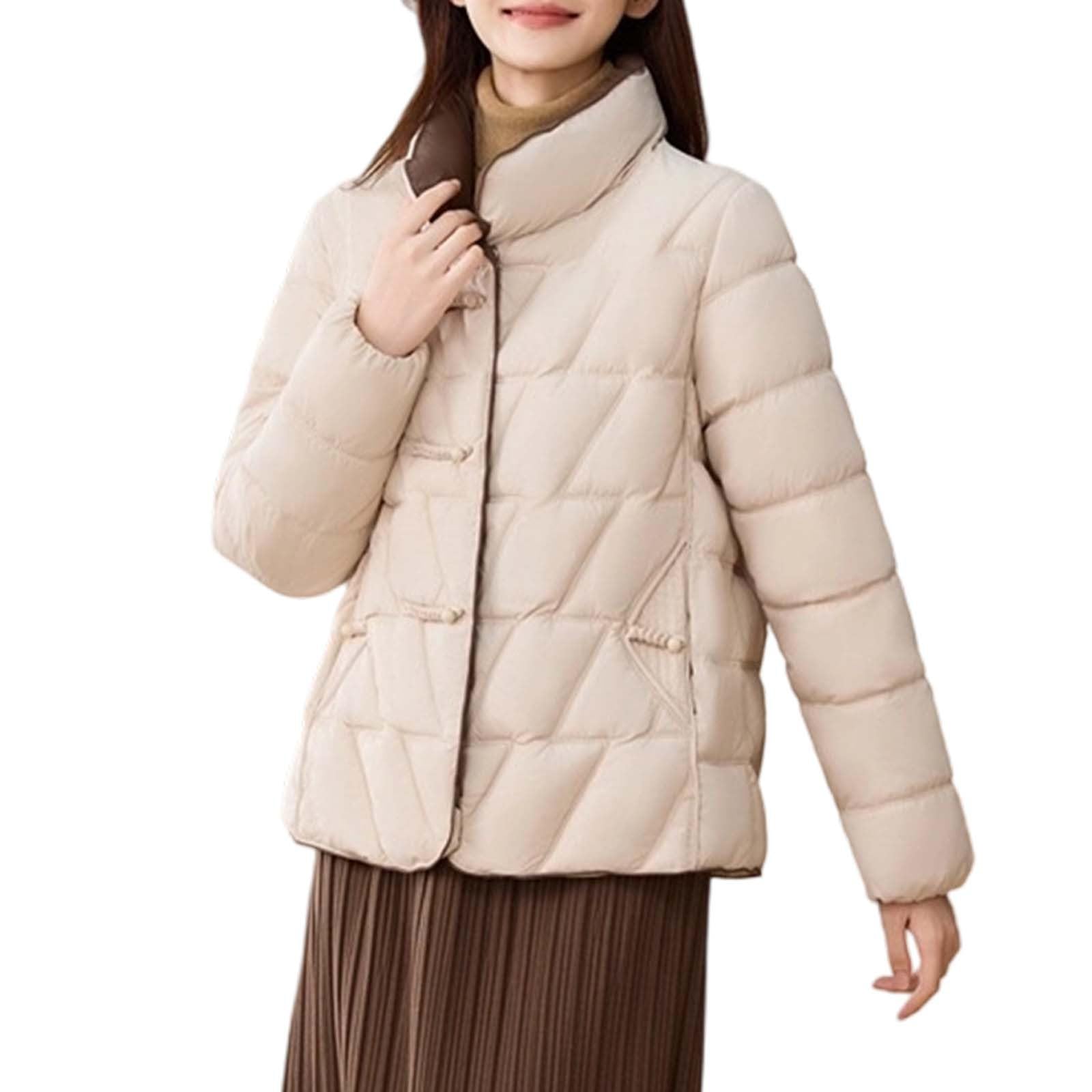 Cappotto invernale da donna, spesso e caldo, alternativa al piumino, giacca con colletto alto, elegante capispalla per il freddo