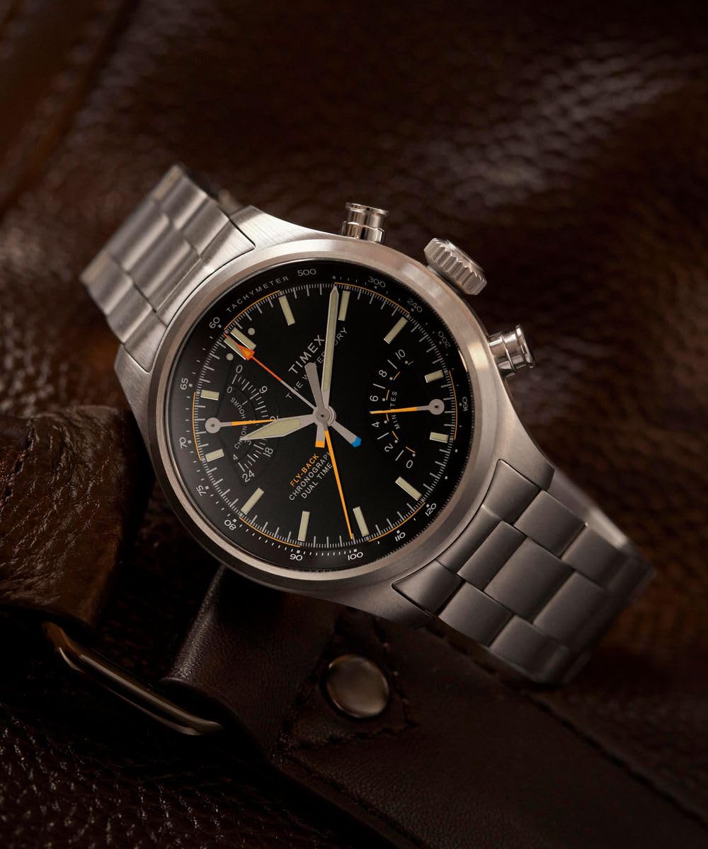 Timex Herren Multi Zifferblatt Quarz Armbanduhr Waterbury Ace Fly-Back