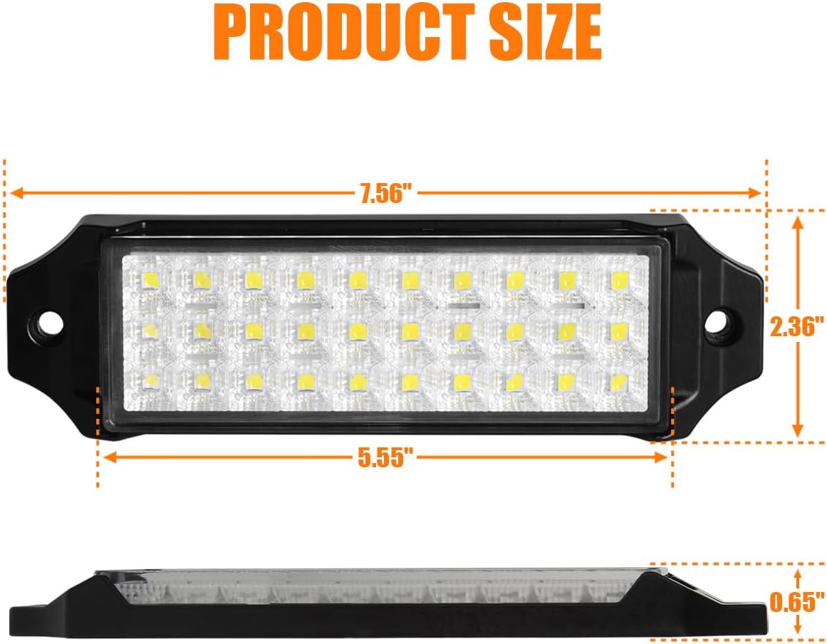 Flush Mount Led Light Bar Pods 12V Flood Super Thin Slim 7 inch Reverse/Backup/Off Road/Bumper/Driving/Fog Lights Sidelight Taillight for Tralier Truck RV Marine Boat ATV UTV 2-Pack