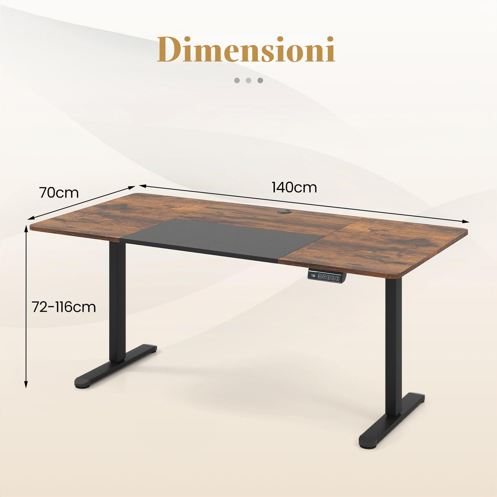 GIANTEX Scrivania Regolabile in Altezza 140 x 70 cm, Scrivania da Ufficio con Fuzione di Memoria, Design Anticollisione e Funzione di Blocco Bambini, Tavolo Elettrico per Ufficio, Casa