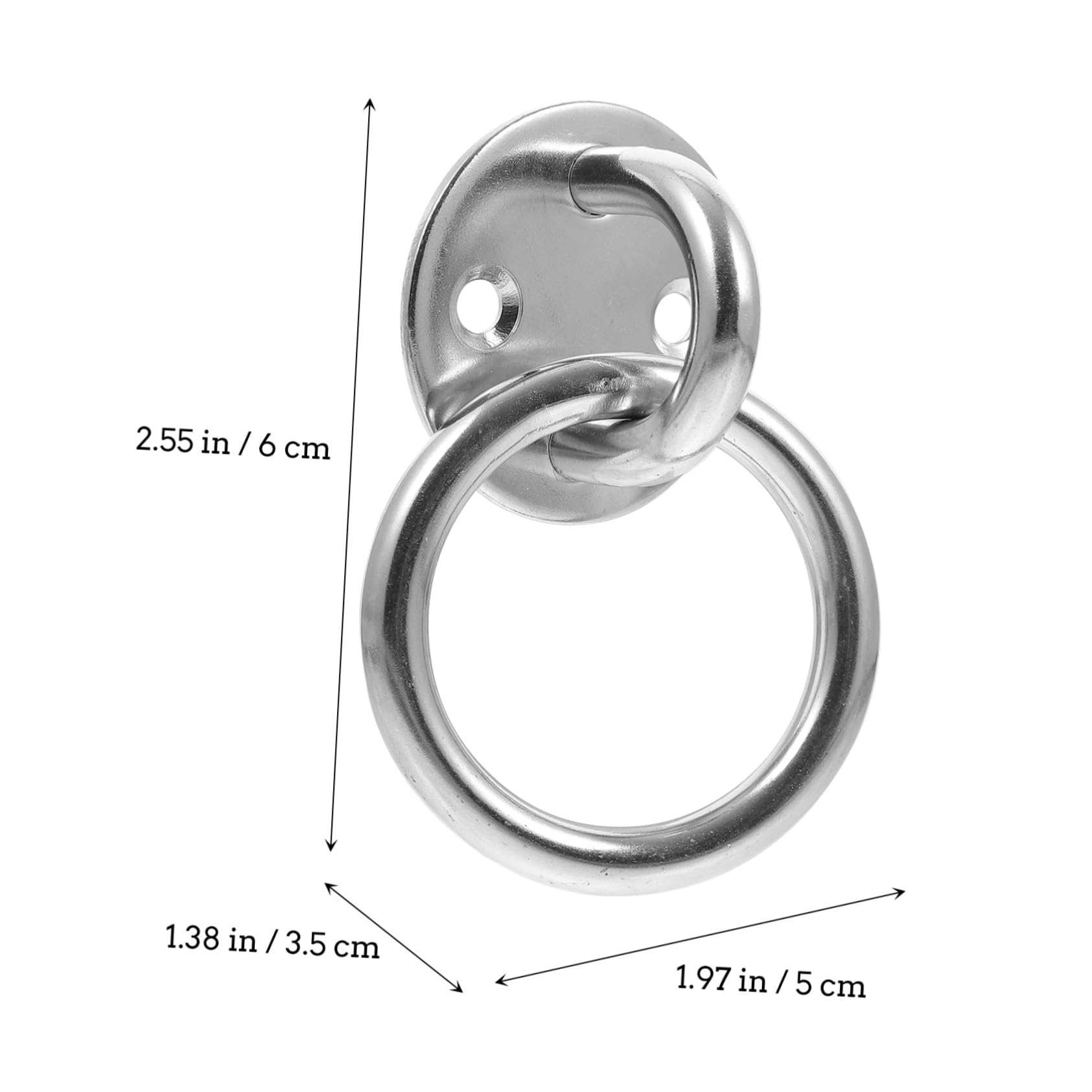 Alipis 2pcs Ceiling Wall Mount Hook Ring Eye Plate Stainless Steel for Ceiling Anchor Ring Set Swing Mount Parts