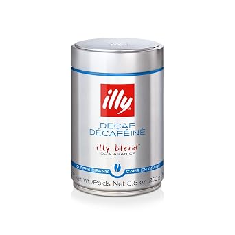 illy Italian Whole Bean Decaffeinated Coffee, One Can, 8.8-ounces