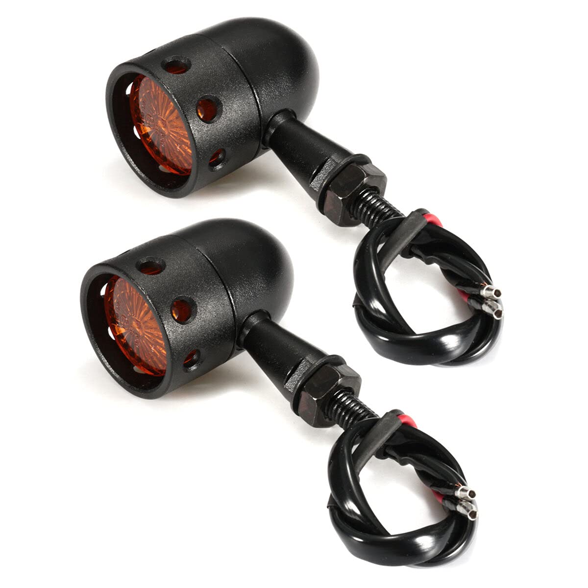 Para 12V Motocykl Amber Kierunkowskaz Kierunkowskaz Lampka Hollow - Chrom