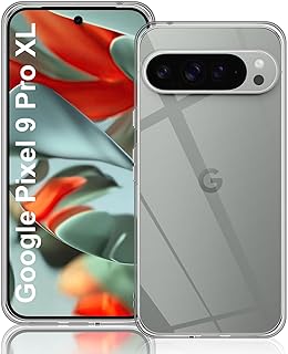 توليبار جراب متوافق مع موبايل جوجل بيكسل 9 برو XL حماية من السيليكون والبولي يوريثين الحراري الناعم بتصميم رفيع للغاية ومضاد للصدمات والخدوش - شفاف