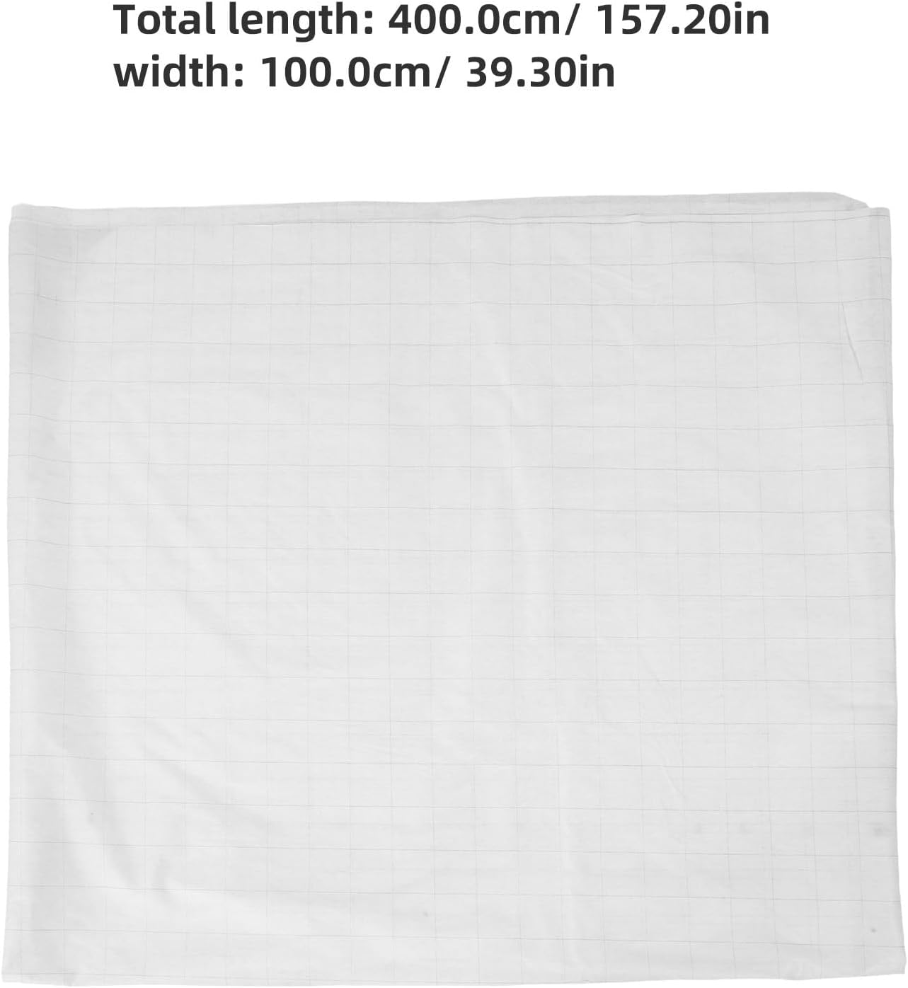 SOESFOUFU Fusible Grid Interfacing, Iron On Grid Fusible Fleece Interfacing White One Sided for Quilting DIY Crafts Sewing Shaping Tailoring, 40Inches X 4.4Yards