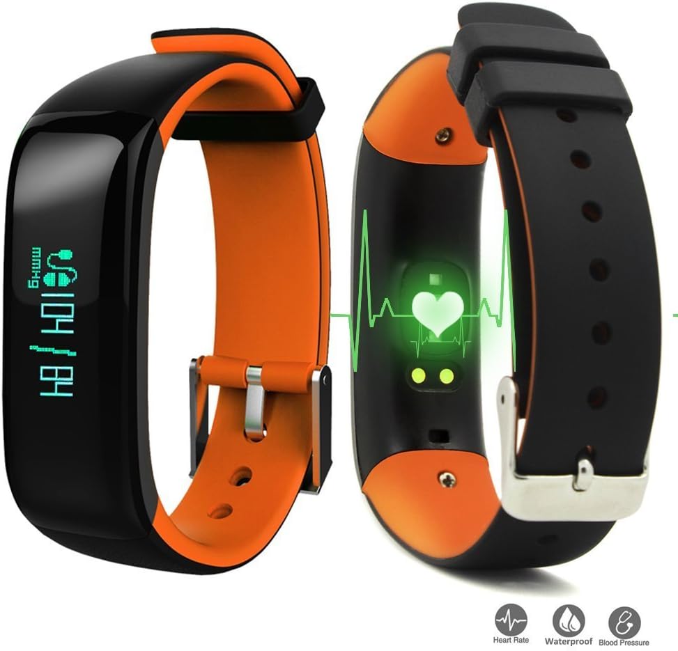 ROGUCI 0.86 Inch OLED Bluetooth Wearable Waterproof IP67 Smart Blood Pressure Heart Rate Monitor Smart Band Wristband Pulse Monitor