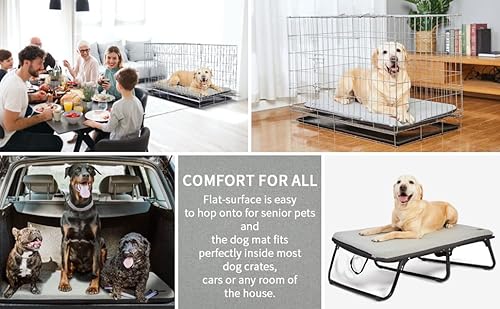 Panku Medium 30Inch Dog Bed, Dog Crate Pad, Durable Washable Waterproof Bed Crate Mat, Memory Foam Soft Outdoor Crate Bed, Calming Dog Bed (Grey, 29X18X2) #TOP4