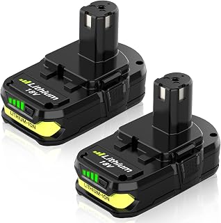 3.0Ah Replacement Battery Compatible with Ryobi 18V Lithium Battery P102 P103 P104 P105 P107 P108 P109 P190 P122 for 18 Volt Cordless Power Tools 2 Packs
