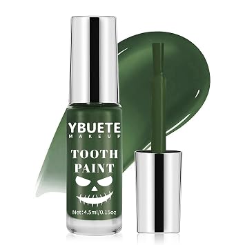 YBUETE Professional Halloween Green Tooth Paint, Temporary Green Color Tooth Paint,Safe Long Lasting SFX Teeth Paint, Perfect for Cosplay, Halloween Makeup, Theater, Costume Party