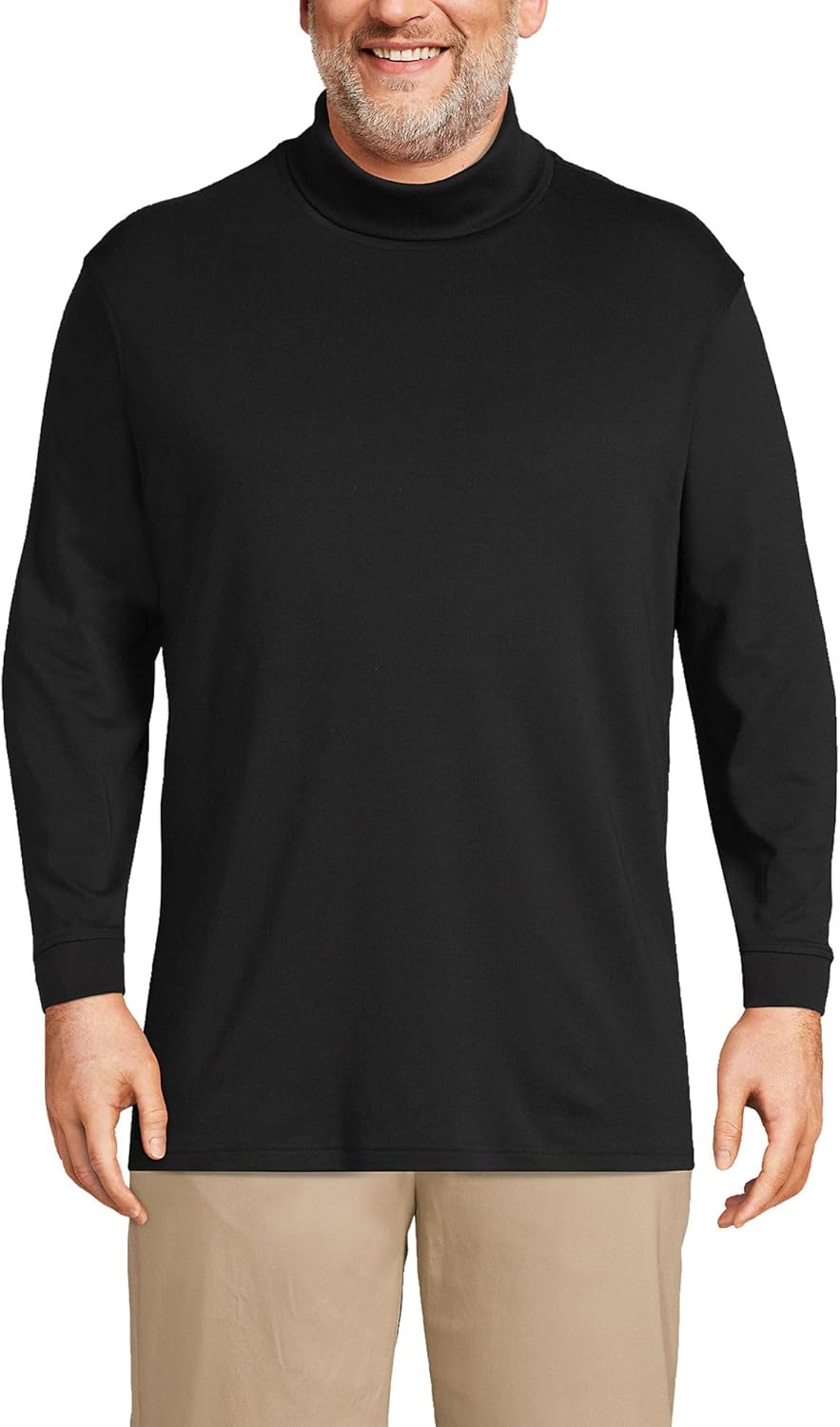 Lands' End Men s Supima Interlock TNeck Black Big and Tall 4xlt at