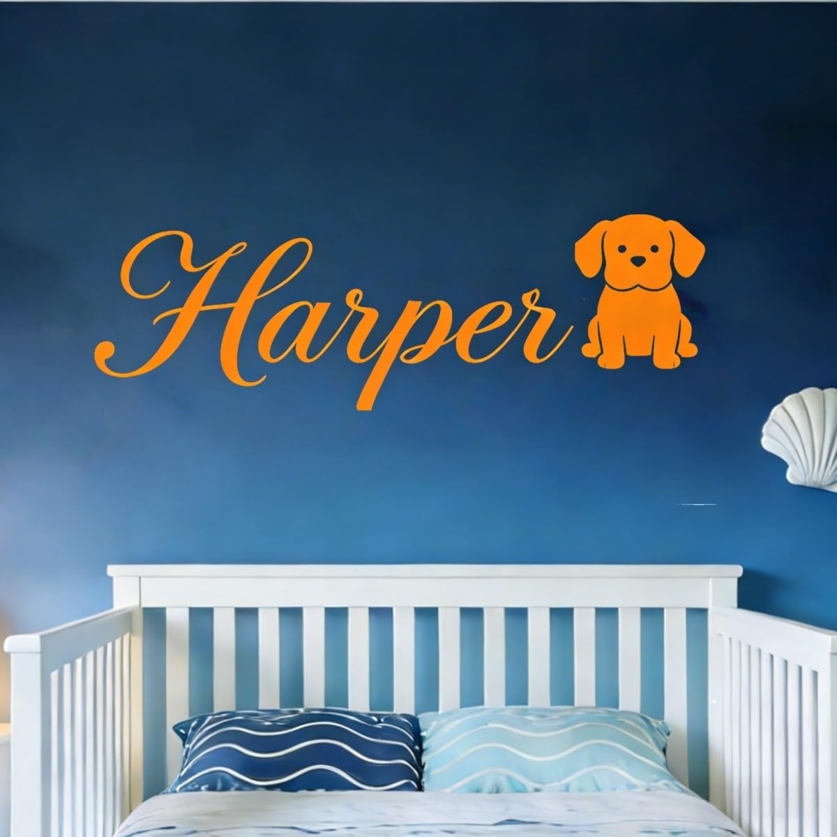 PLOVEZZ Custom Name Wall Decal - Personalized Girls Bedroom Decor, Removable Vinyl Wall Sticker For Room, Nursery, Playroom Wall Art(Dog)