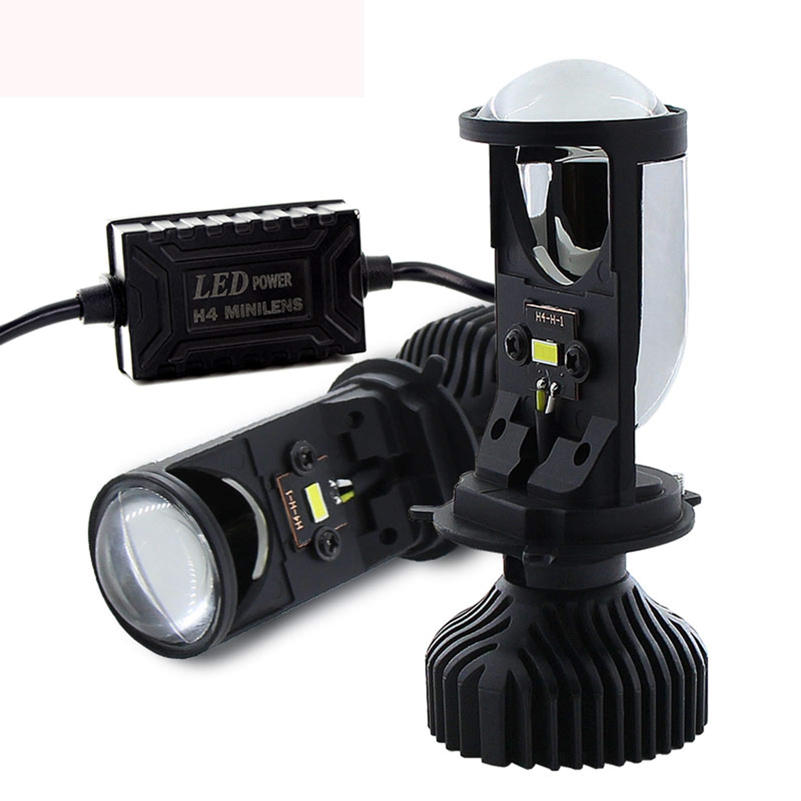 2PC H4 9003 LED Mini Bi-LED Projector Headlight Lens 70W 5500K LED H4 Headlamp Retrofit Car Styling 
