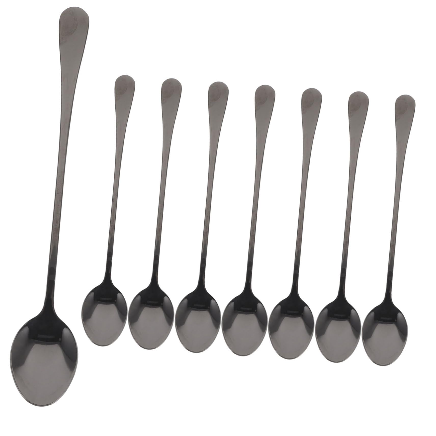 PRETYZOOM Piezas Beber Cucharas Cuchara De Mezcla Cuchara Para Helado Cucharas De Sopa De Pastel Portátiles Exquisitas De Cafe Cucharada De Helado Black Acero Inoxidable