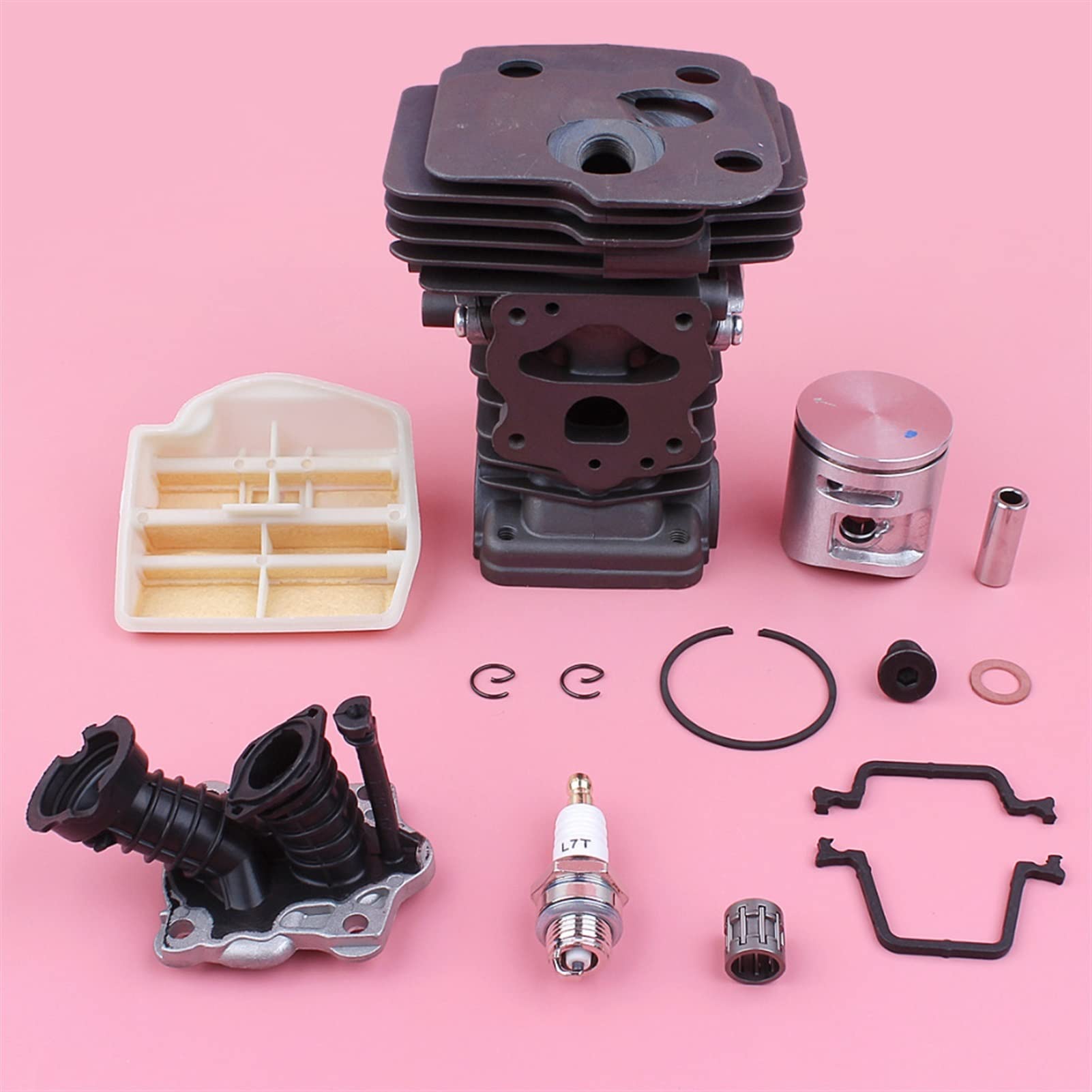 Kit de Tubo de Entrada de Filtro de Aire de pistón de Cilindro de 42mm, for Pieza de Repuesto de Motosierra Husqvarna 445 445E Pistón de Cilindro de jardín