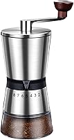 Vista 1 de Ceramic Burr Manual Coffee Grinder with 8 Adjustable Coarseness Settings for Cold Brew Espresso Beans French Press Pour Over Drip Stainless Steel