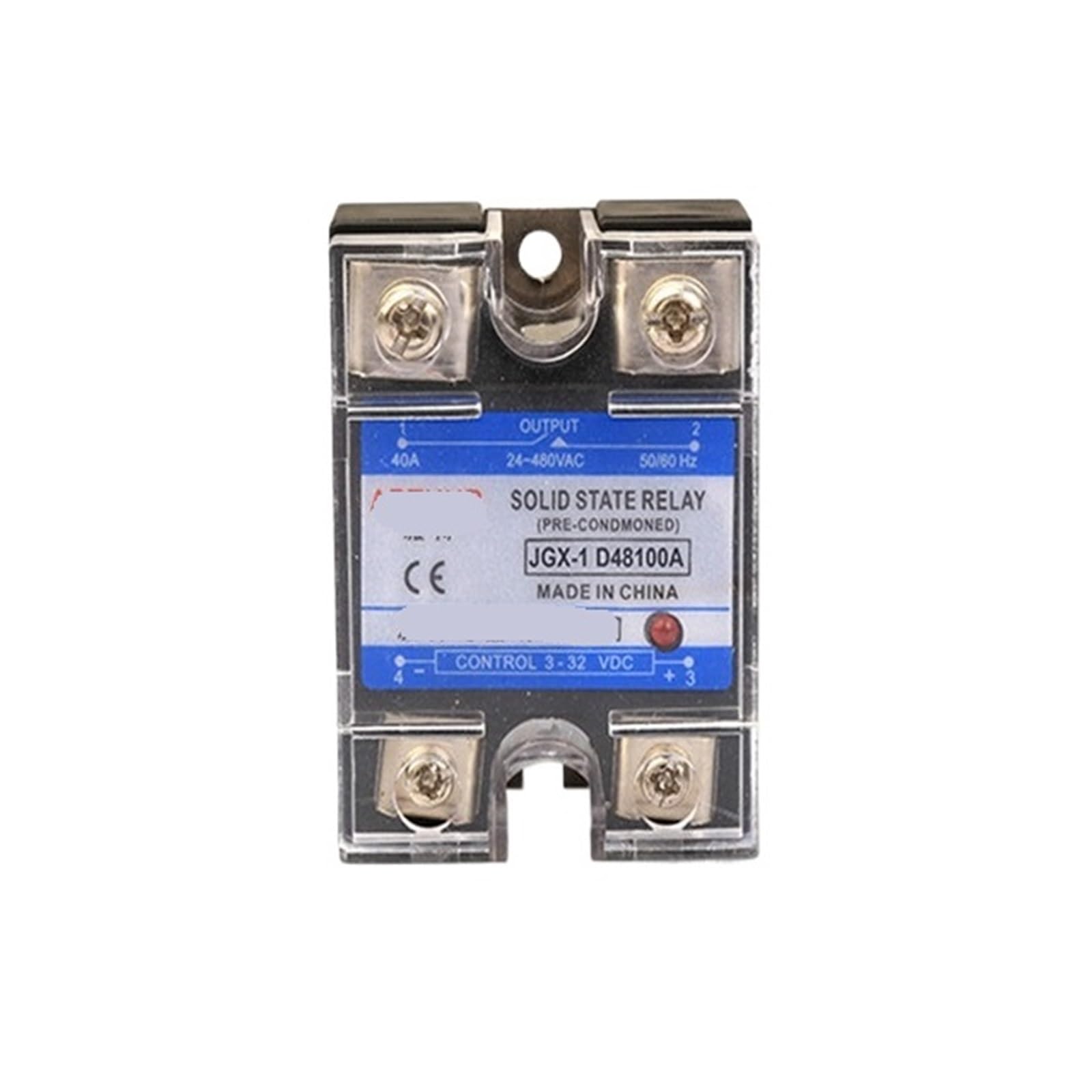 Relais à semi-conducteurs monophasé robuste SSR100DA JGX100DA480v à haute dissipation thermique