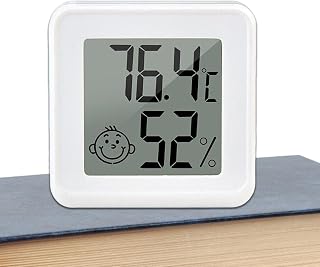 Digital Thermometer Indoor - Temperature Humidity Monitor for Reptile | Greenhouse Thermometer with Smile Face Indicator LCD Display for Greenhouse Reptile Xixian
