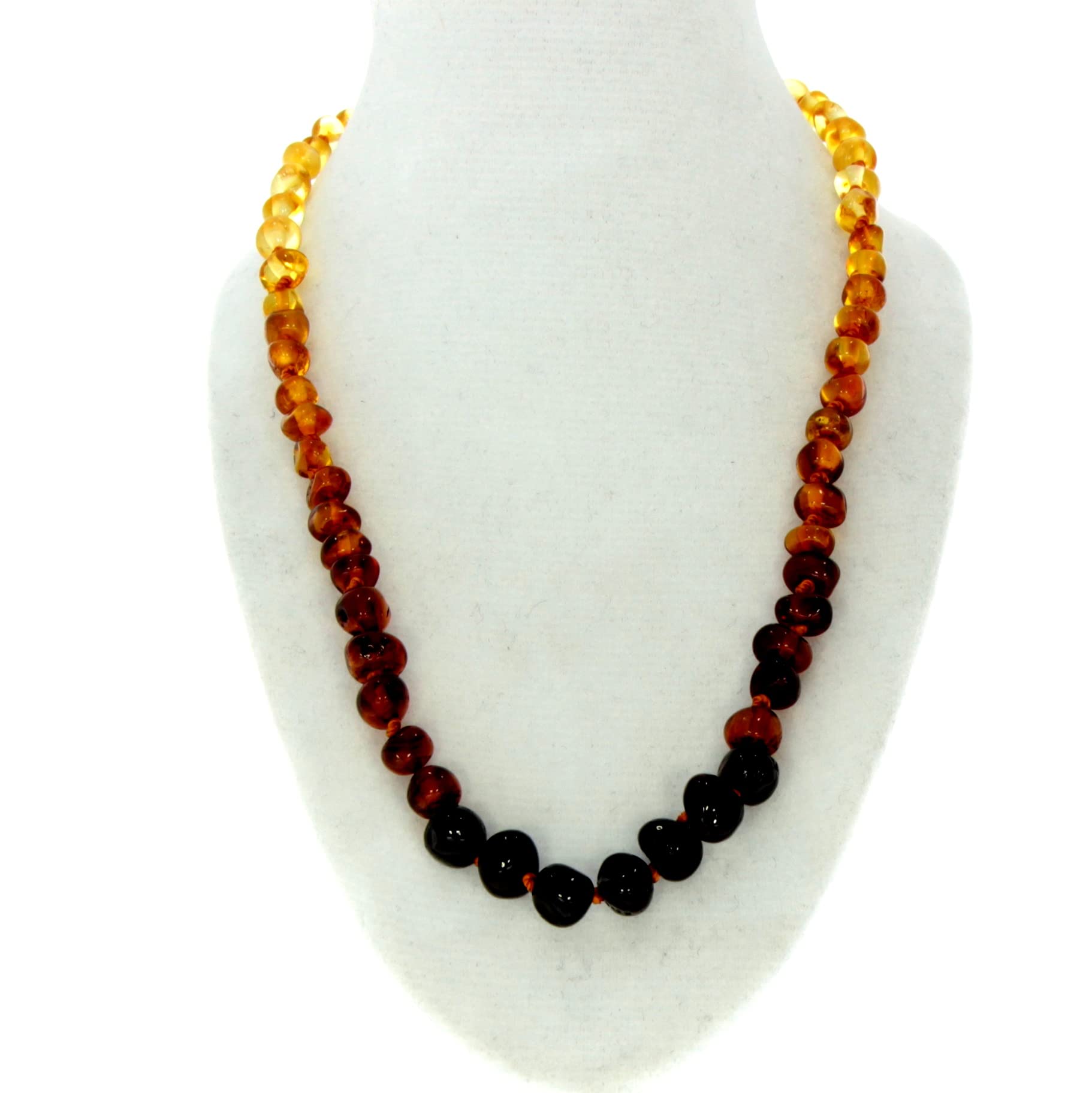 SilverAmber Ombre baltische Bernstein Perlen Halskette 33 cm