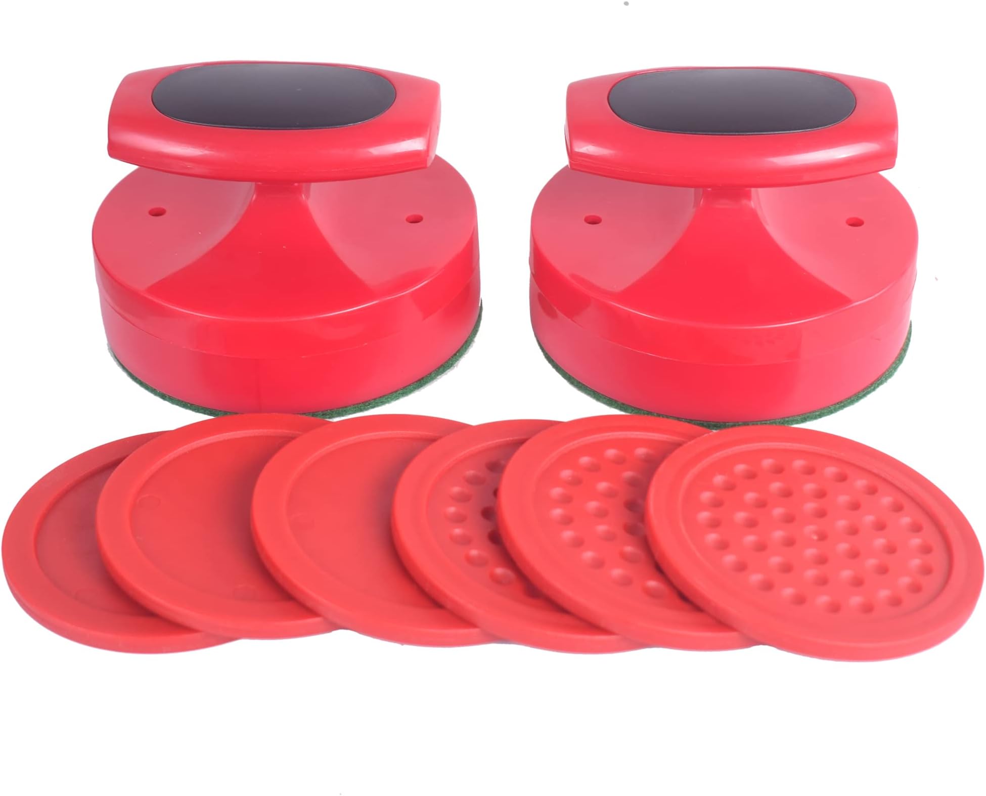 Plastic Air Hockey Strikers/Pushers, 2 PCS 4" Plastic Air Hockey Pushers and 6 PCS 2.875" Pucks Replacement for Game Tables Goalies Equipment Accessories