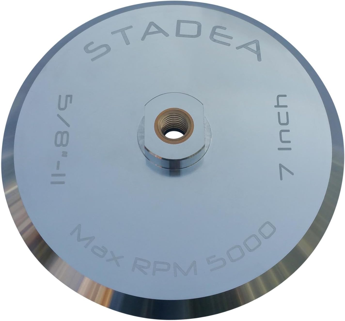 Stadea ABP105Q 7" Hook and Loop Backing Pad With Rigid Aluminium Backing, 5/8" 11 Brass Arbor