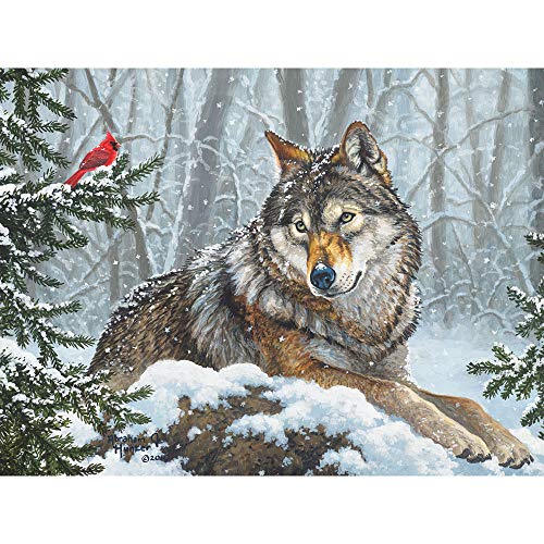 Bits And Pieces 43320 500 Piece Jigsaw Puzzle For Adults 18 Inch X 24 Inch - Winter Friends - 500 Pc Wolf Bird Snow Forest Animal Jigsaw thumb #1
