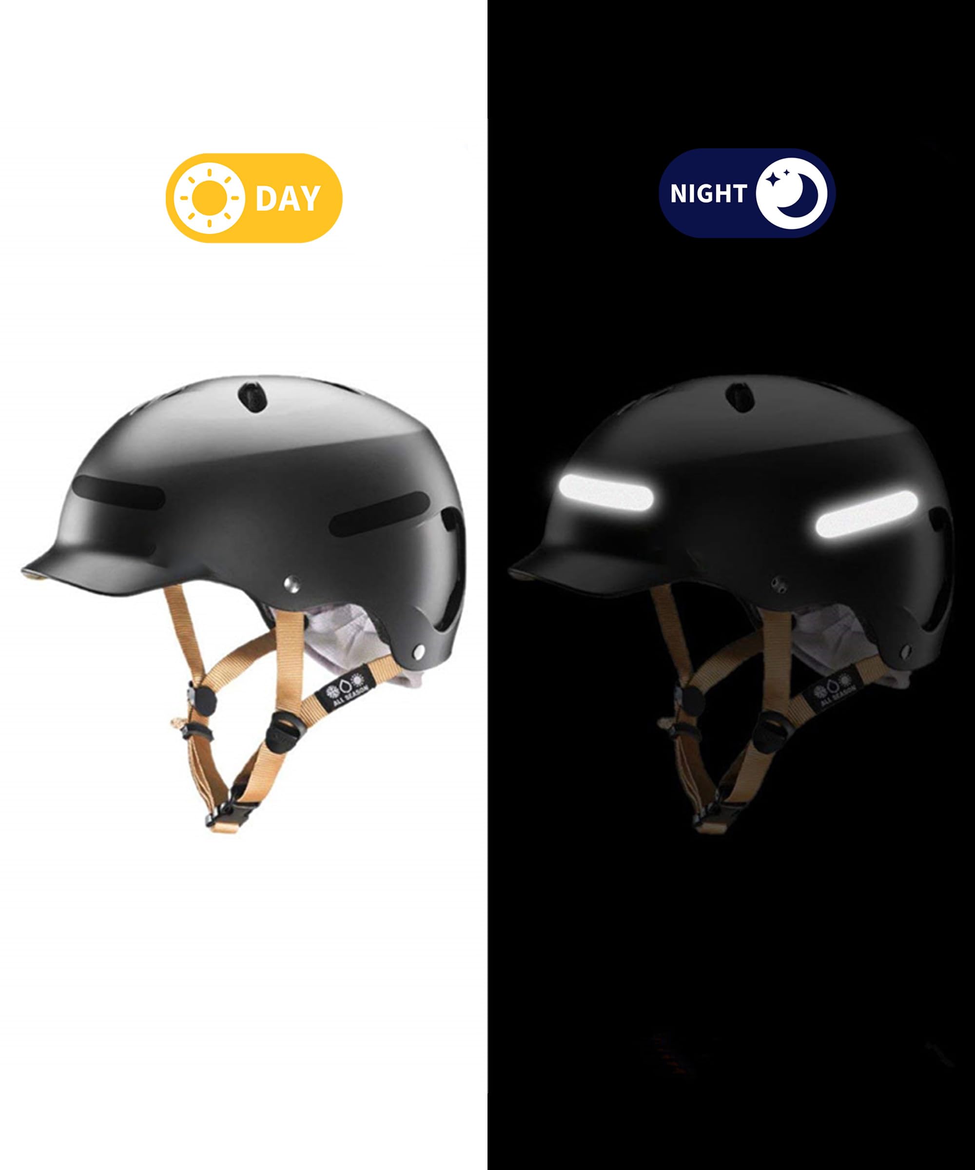 Adesivi Riflettenti Per Casco Moto – 6 Pezzi, Autoadesivi, Per Caschi, Bici, Scooter (Nero)