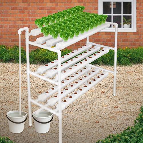 Ebuy Hydroponics Growing System 3 Layers 90 Holes Plant Sites, Hydroponic Planting Equipment, Hydroponic Grow Kit, Vegetable Tool Grow Kit Includes Water Tube, Timer…