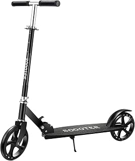 LIYANJJ Trick Scooter Quick-Release Folding System w/Extra-Wide Deck Aluminum Frame Wheel Folding Kick Scooter Easy Turning Adjusts to 3 Heights Walking Car
