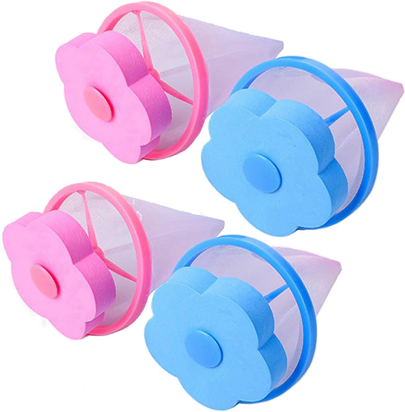 4 Pieces of Reusable Washing Machine Float Filter Net Bag