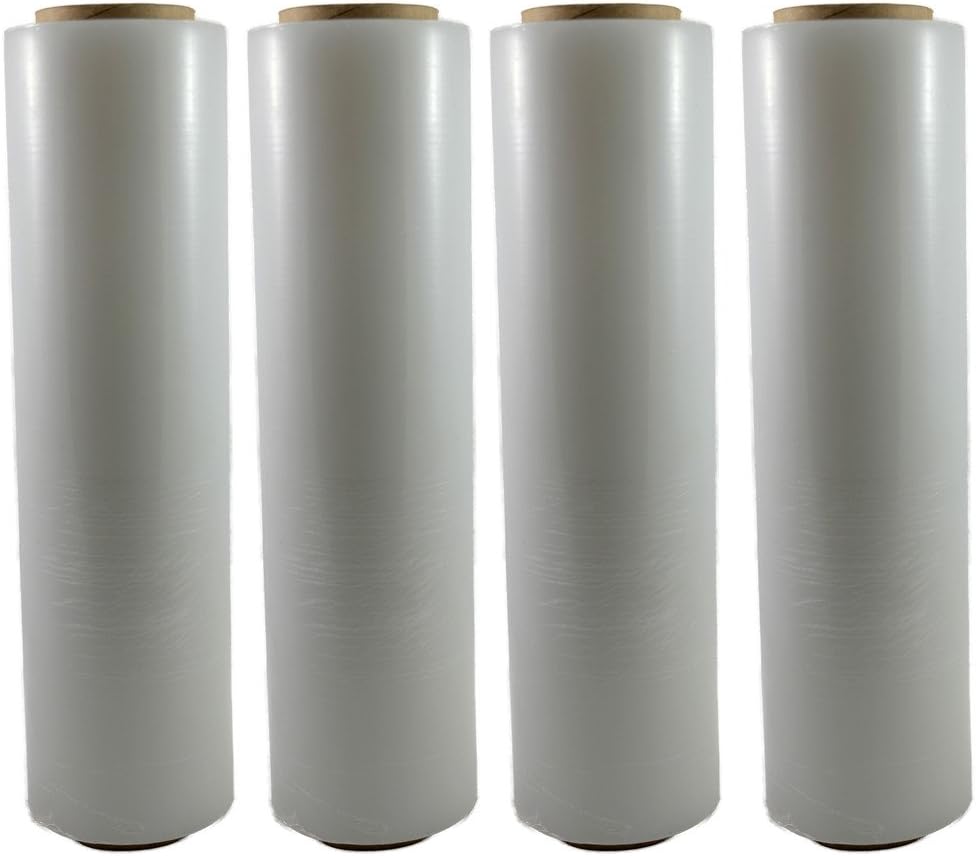 TOTALPACK - 18" x 1000 FT Roll - 85 Gauge Thick + Hybrid Technology, 4 Pack. Stretch Moving & Packing Wrap. Industrial Strength, Clear Plastic Pallet Shrink Film Ideal for Furniture, Boxes, Pallets…
