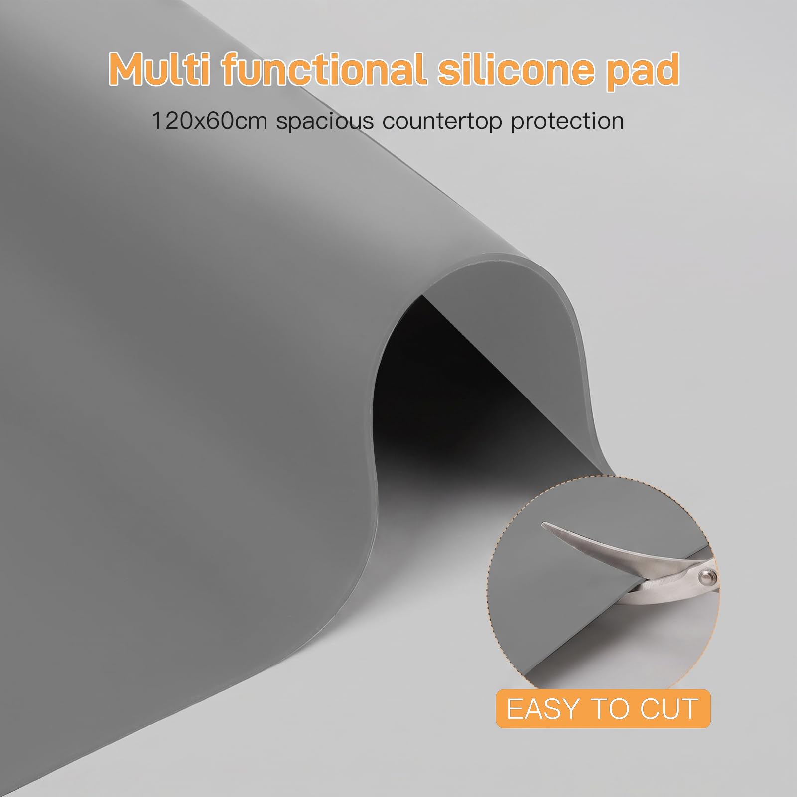 Tapis Silicone Grand,Tapis Patisserie 120x60x0,2cm,Idéal Pour la Cuisine | Imperméable, Antidérapant, Résistant à La Chaleur, Découpable En Set De Table, Tapis De Travail Ou Tapis De Bar