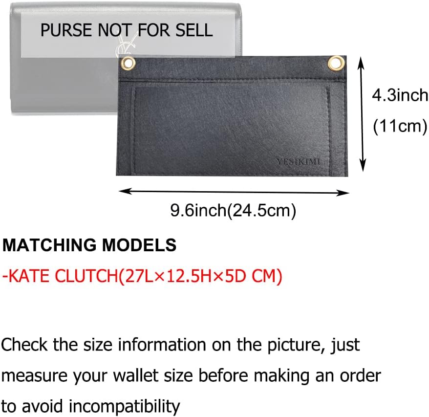 KATE Clutch Organizer Conversion Kit Compatible With YSL Clutch Insert with 47" Chain
