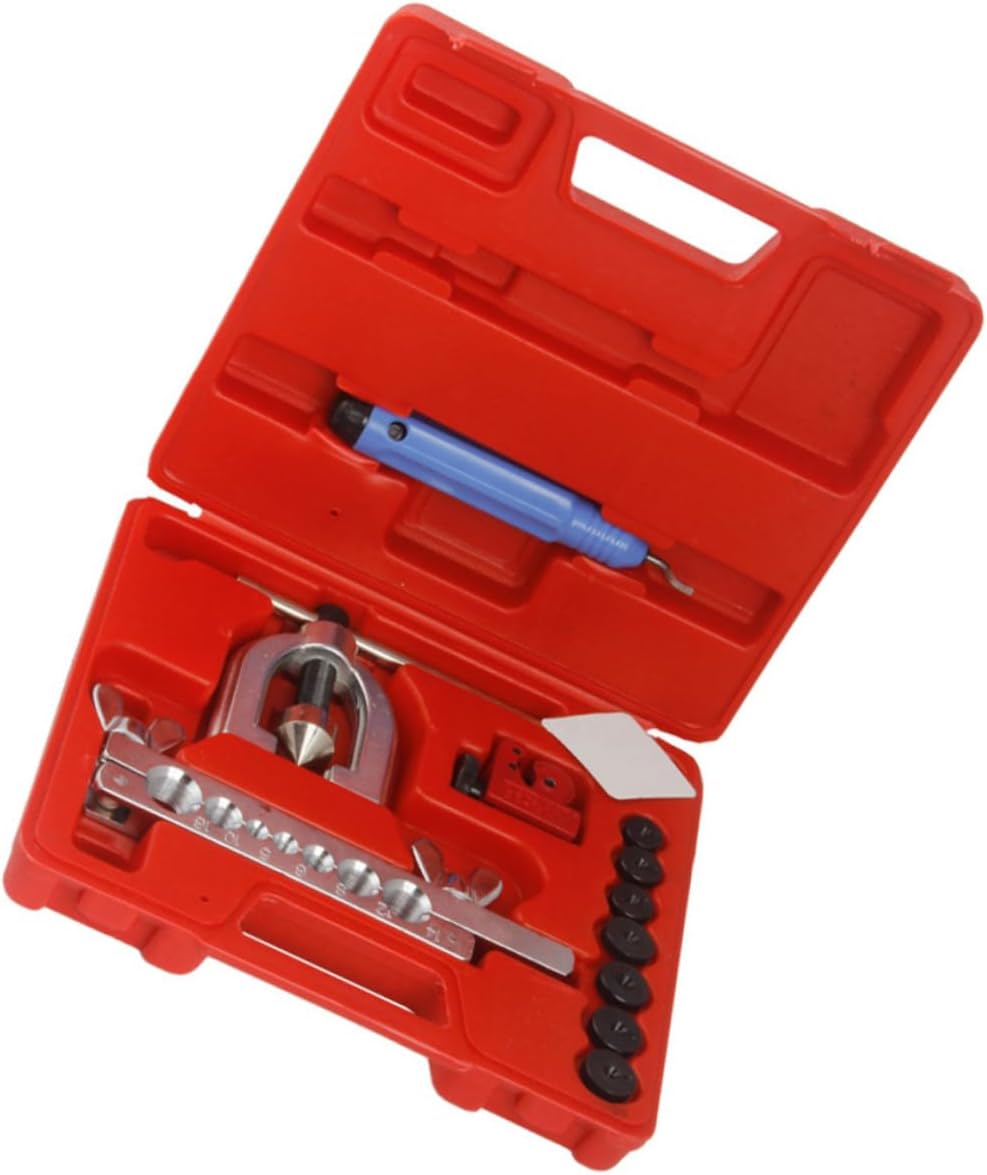MAGICLULU 1set Brake Line Flaring Tool Kit Tubing Expander with Adapters Heat Treated for Double Single Convenient Storage Case Included