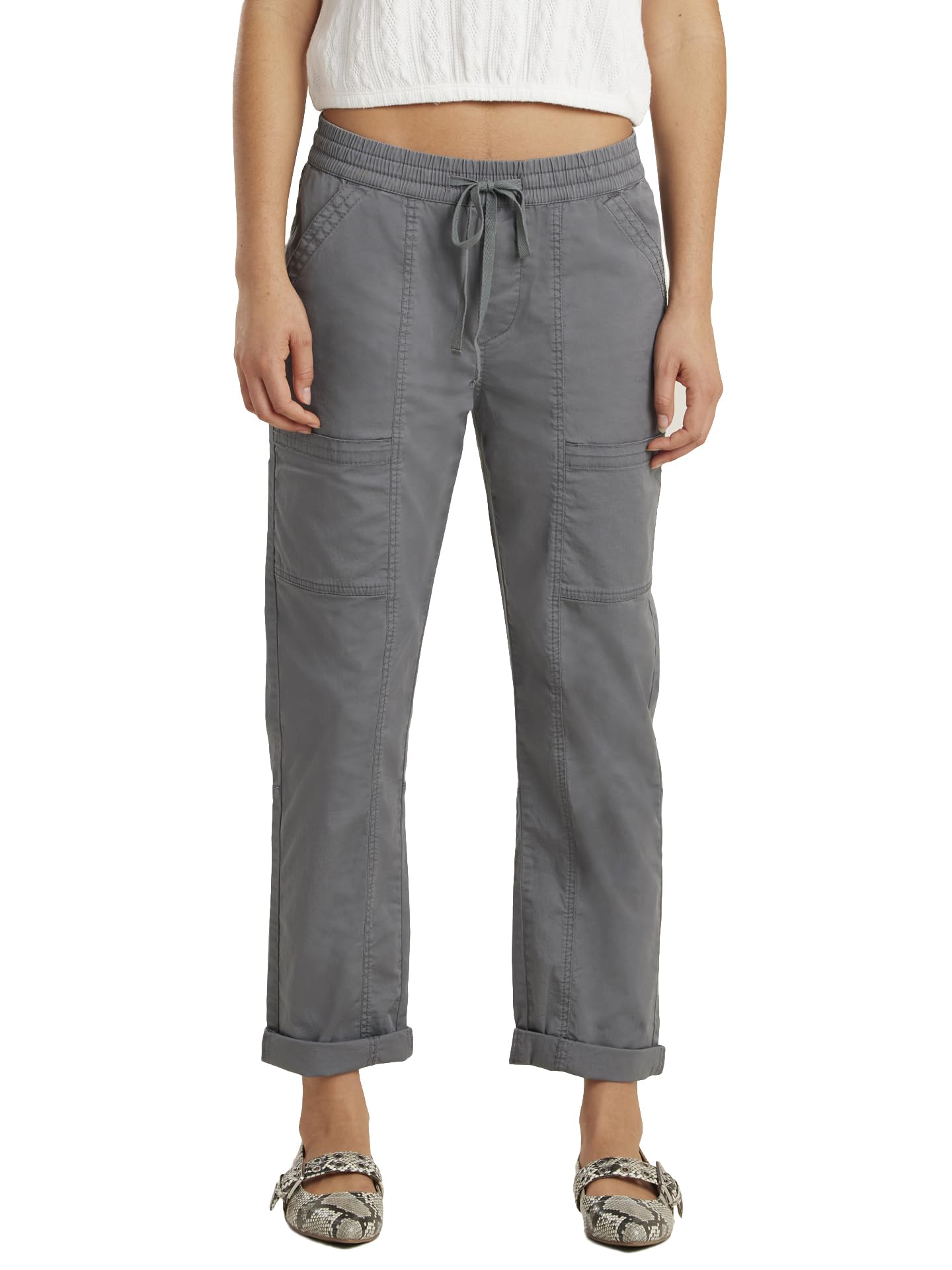 Unionbay Womens Drawcord Stretch Twill Ankle Pant