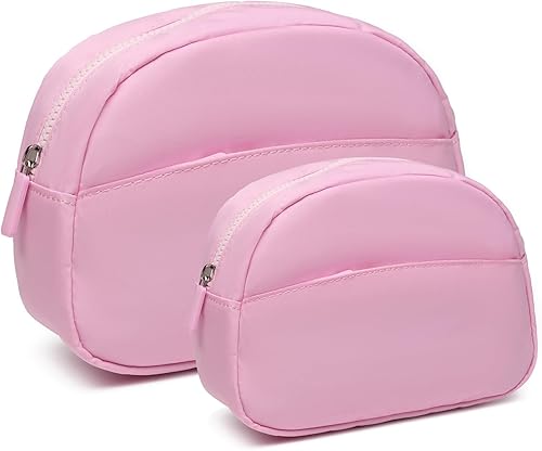 Eslcorri Bolsa pequeña de maquillaje de 2 piezas, bolsa de cosméticos, bolsa de aseo de viaje, bolsa con cremallera para mujer, lindo organizador de