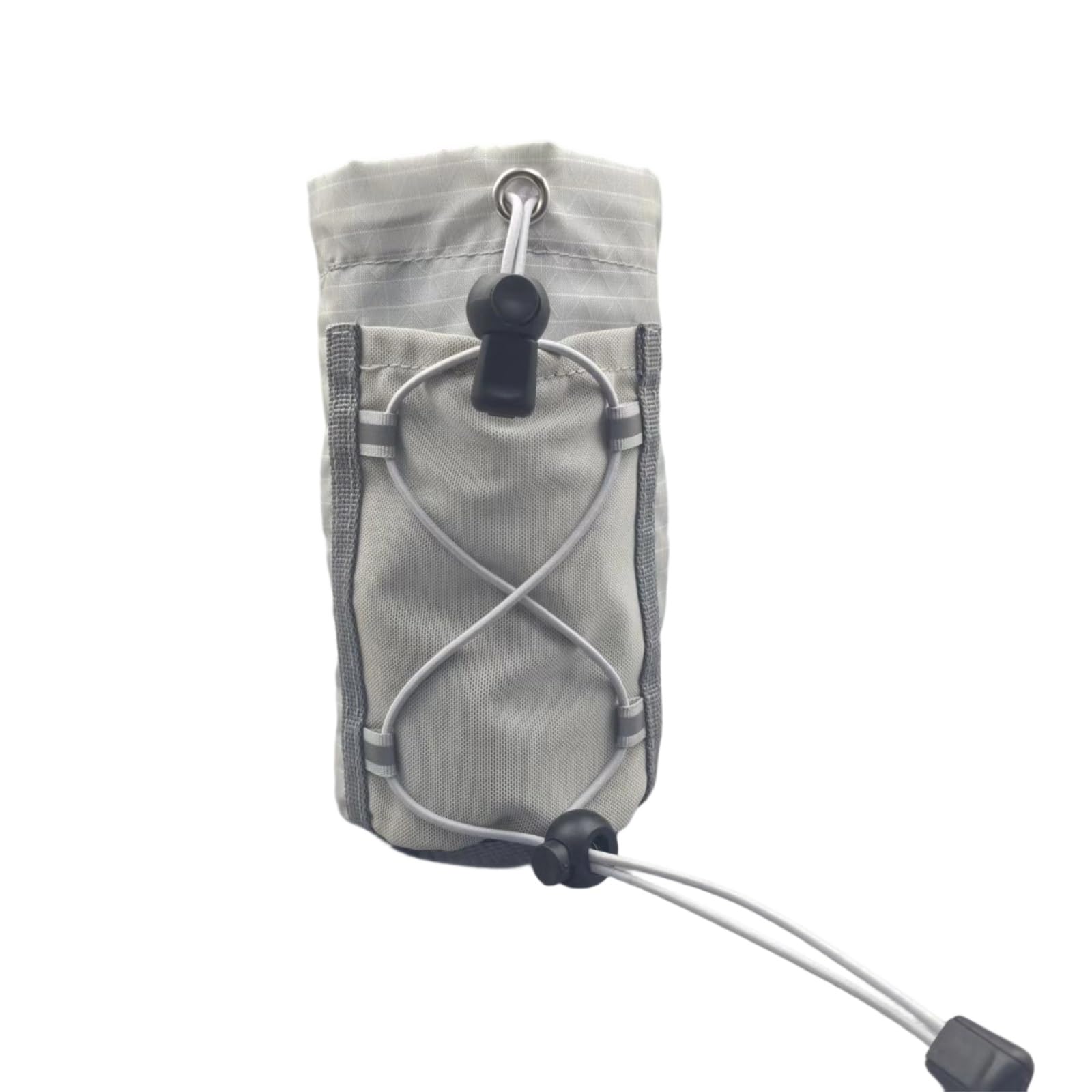 Molle Water Bottle Holder Drawstring Sports Water Bottles Pouch Bag Hydration Carrier for Travel Camping Hiking (Gray, 18.5cm*8.7cm)