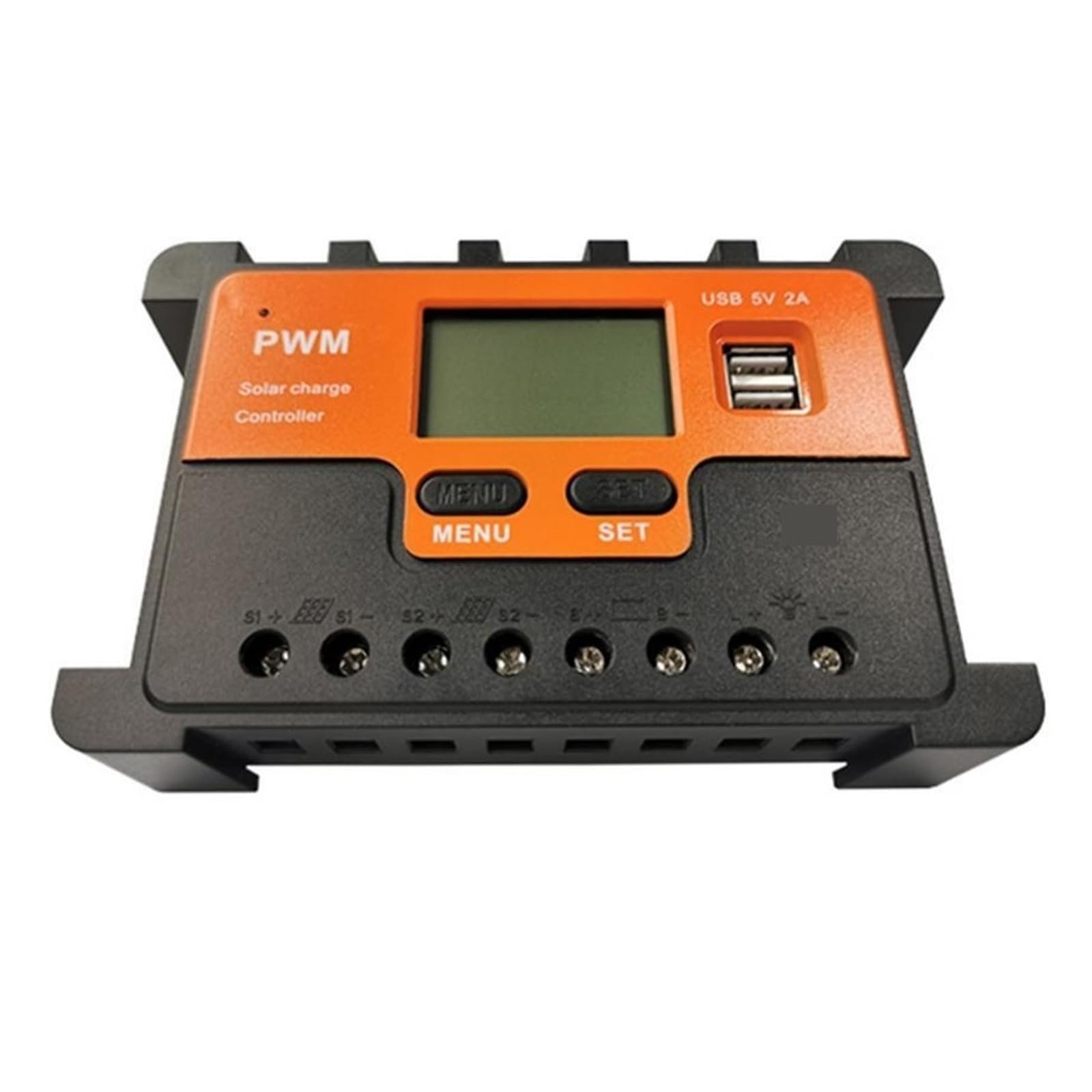 Regolatore Di Carica Solare 10-100A Del Pannello Con Doppio USB 12V/24V MPPT/PWM Parometro Automatico Regolabile(10A)