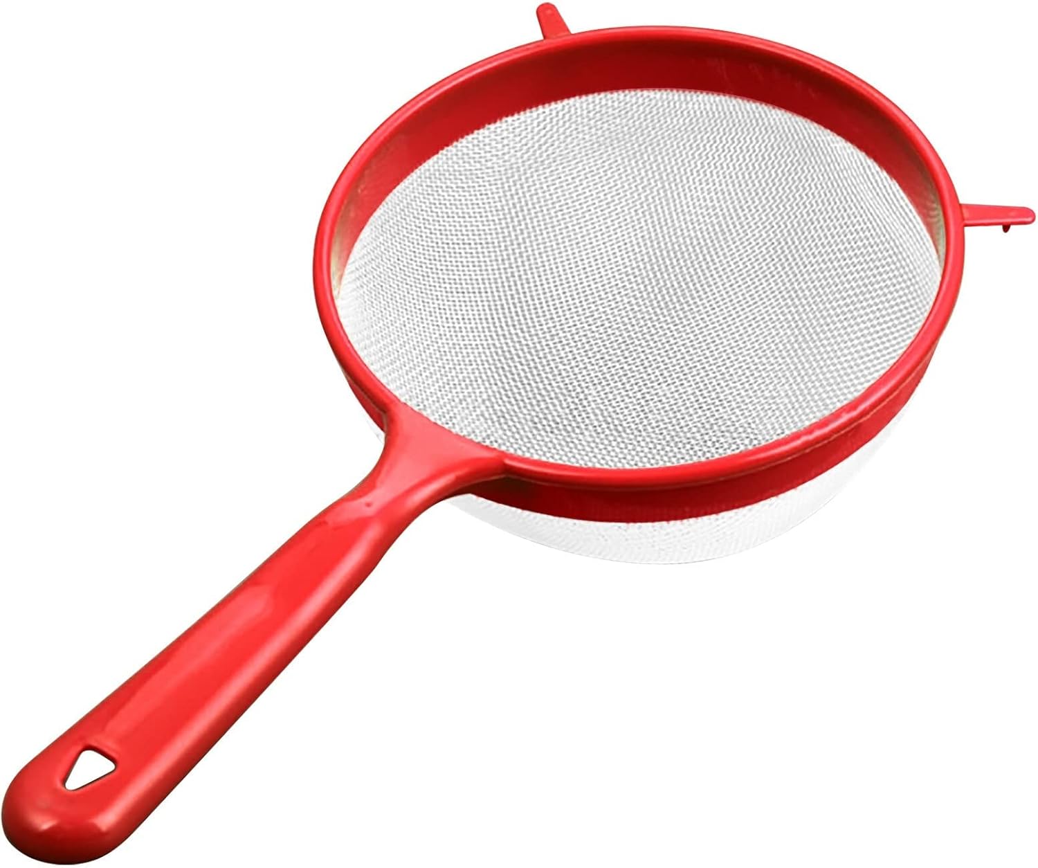 Tea Filters Fine Spoon Filter Colander Flour Sieve with Handle Juice Tea Strainer Tool Kitchen Tool (Color : Red)