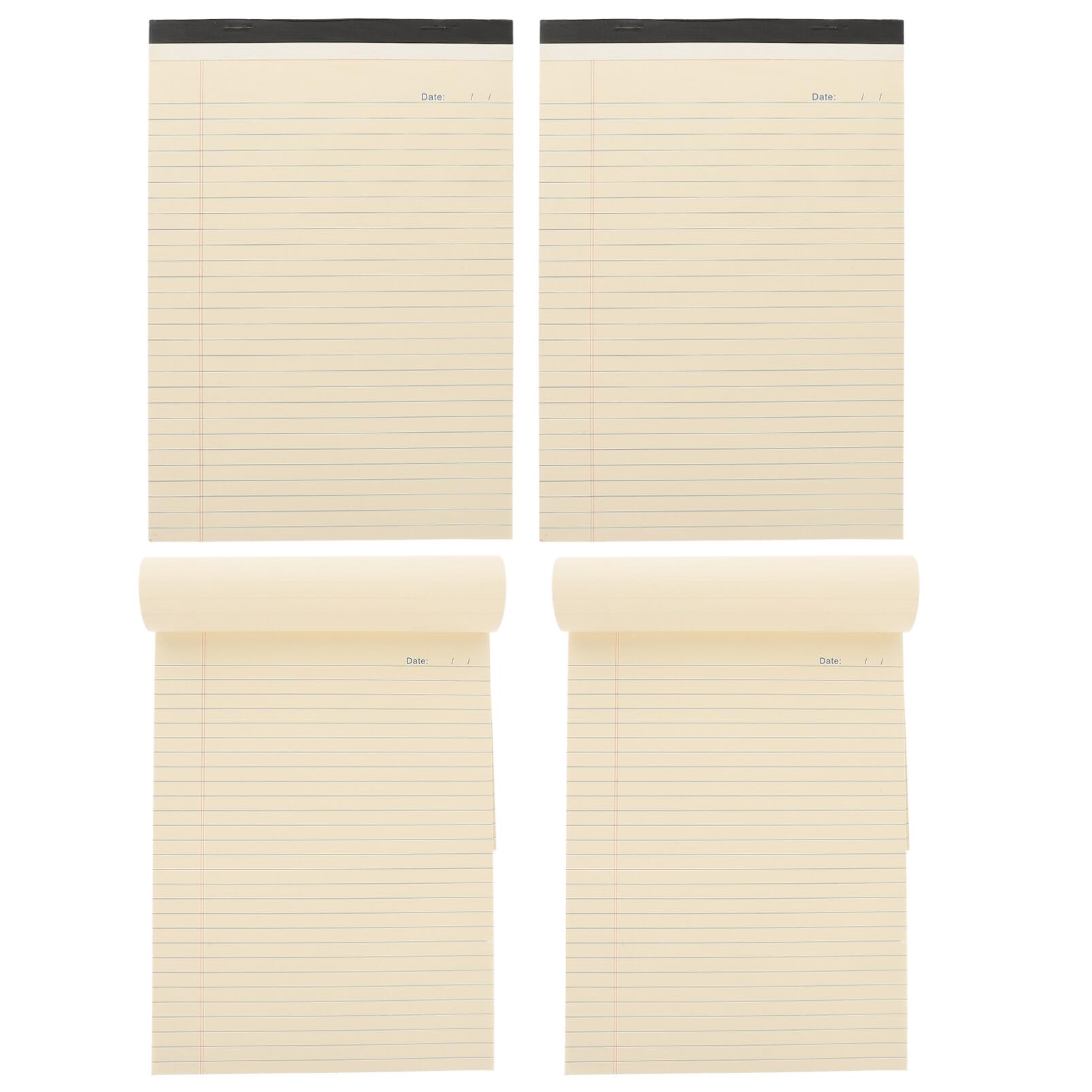 NUOBESTY Blocco Note Beige Formato A4 4 Pezzi Carta a Righe, Facile da Scrivere e Portatile, come To Do List Notepad e Planning Notepad per Ufficio e Scuola